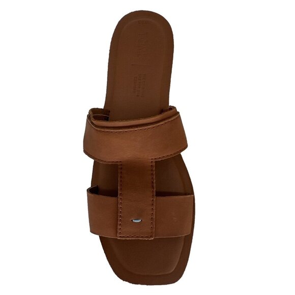 TOMS Seacliff Sandals Tan Veg Leather Ortholite Comfort Foam womans Size 8.5 - Picture 3 of 12